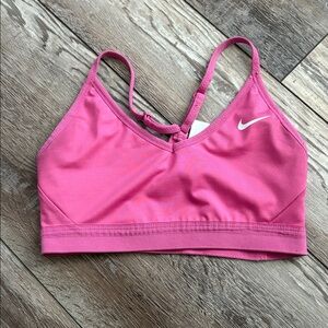 Nike Pink Sports Bra with White Logo